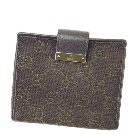 Authentic Gucci Wallet Purse Bifold GG Brown Woman  Used - Picture 1 of 6
